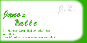 janos malle business card